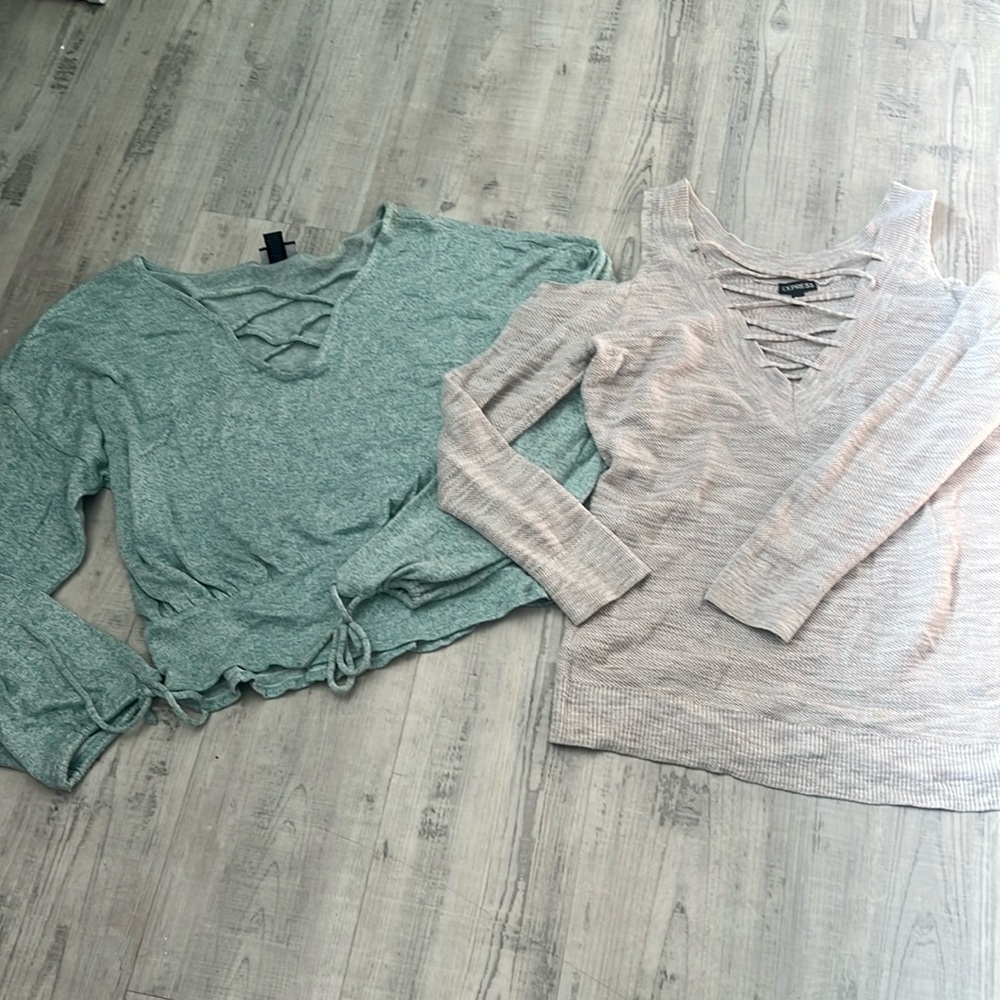 Two cute light sweaters